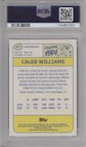 Caleb Williams from the 2024 Topps Chrome set featuring a Pink Refractor parallel graded by PSA and given an overall grade of 10.