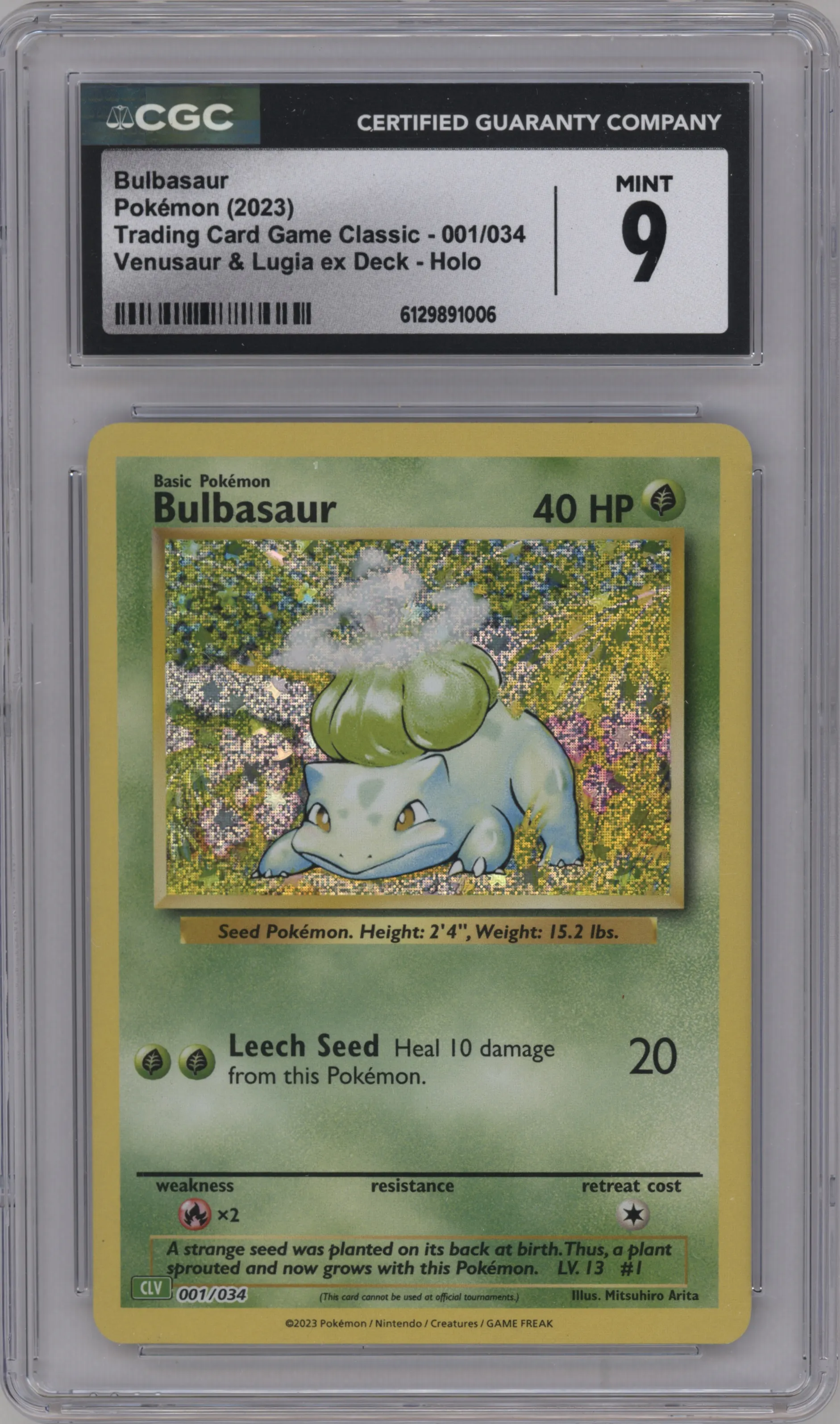 2023 Pokemon CLV Bulbasaur CGC 9