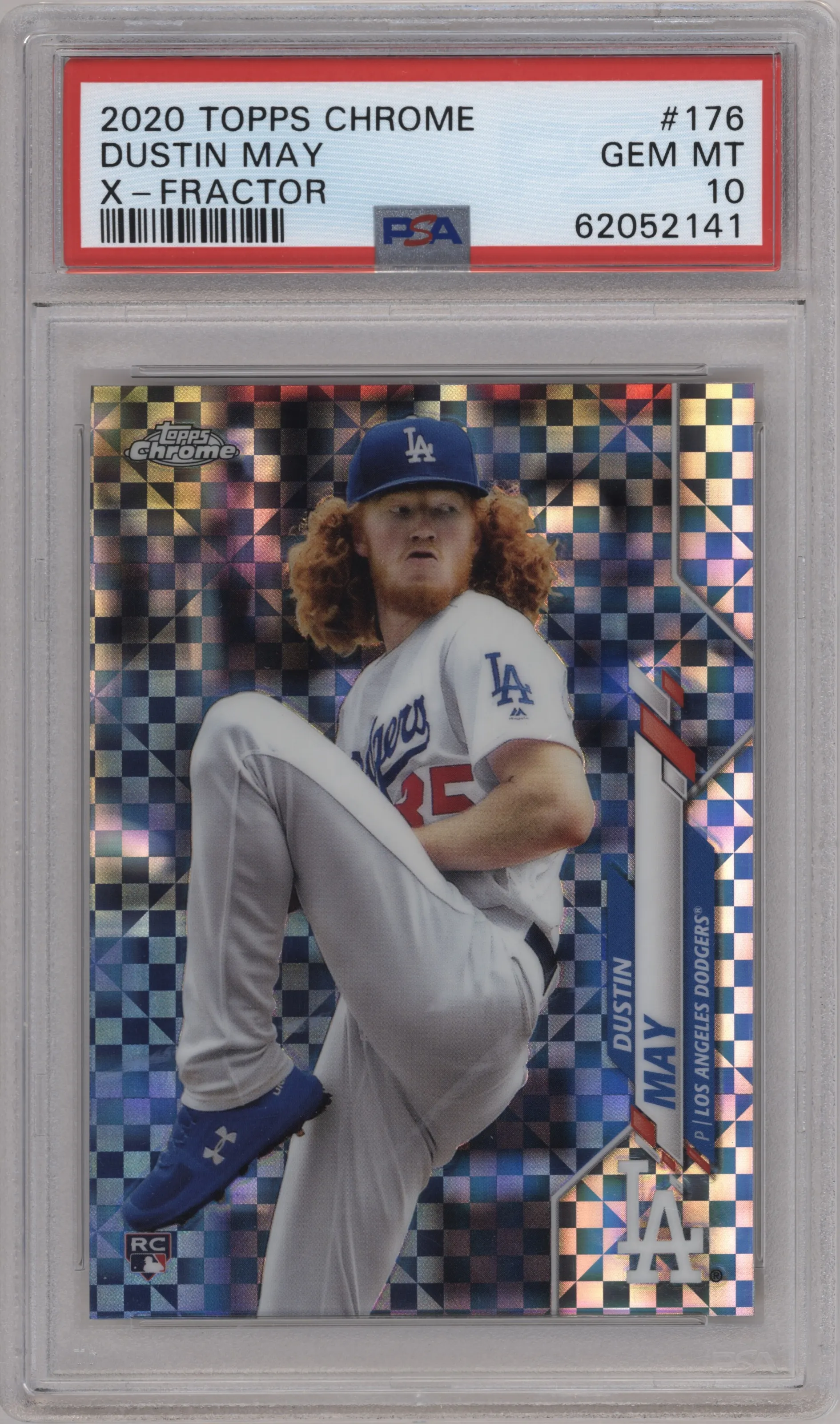 2020 Topps Chrome Dustin May X-Fractor PSA 10