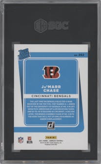 Ja'Marr Chase from the 2021 Panini Donruss set graded by SGC and given an overall grade of 10.