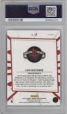 Cam Whitmore from the 2023-24 Donruss Optic set featuring a Purple parallel graded by PSA and given an overall grade of 10.