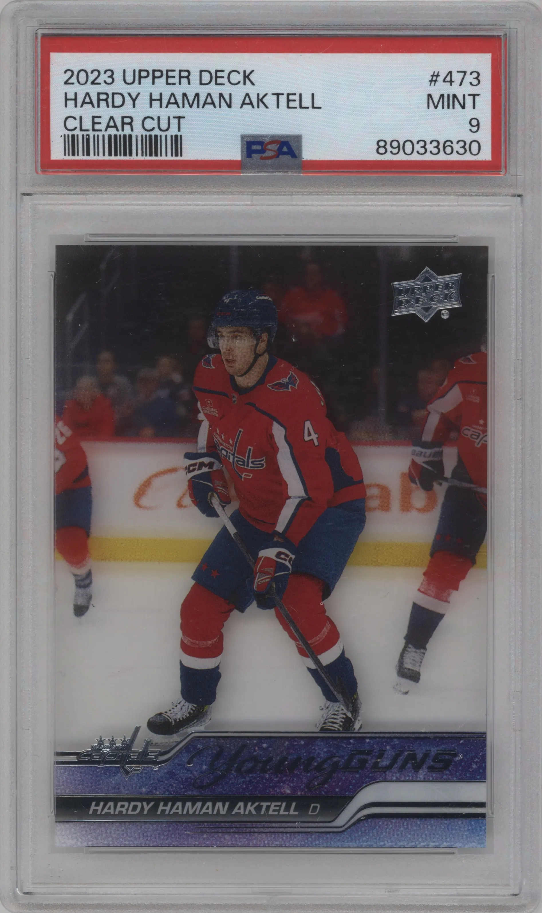 2023 Upper Deck Series 2 Young Guns Hardy Haman Aktell Clear Cut #473 PSA 9