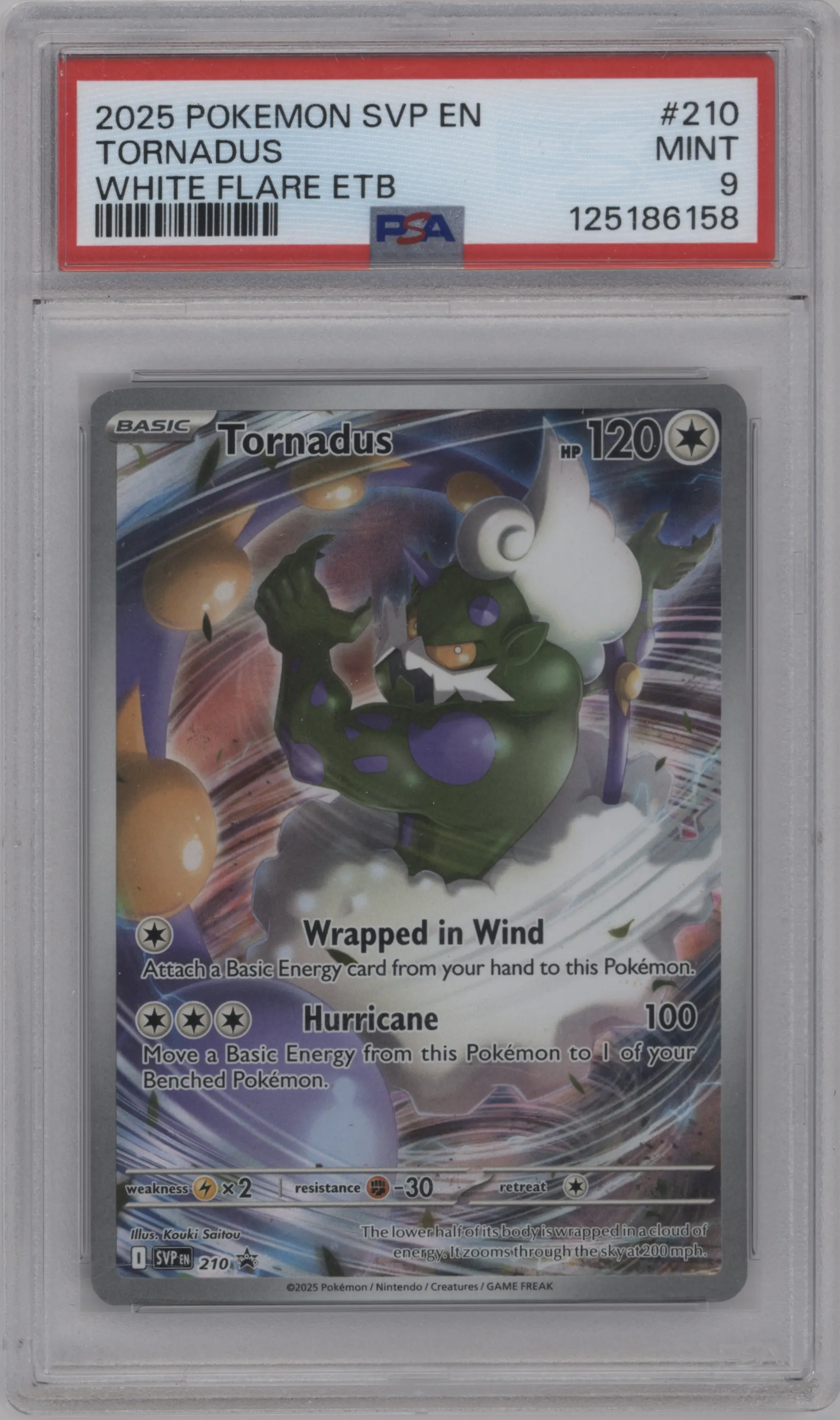 2025 Pokemon SV Tornadus White Flare Elite Trainer Box #210 PSA 9