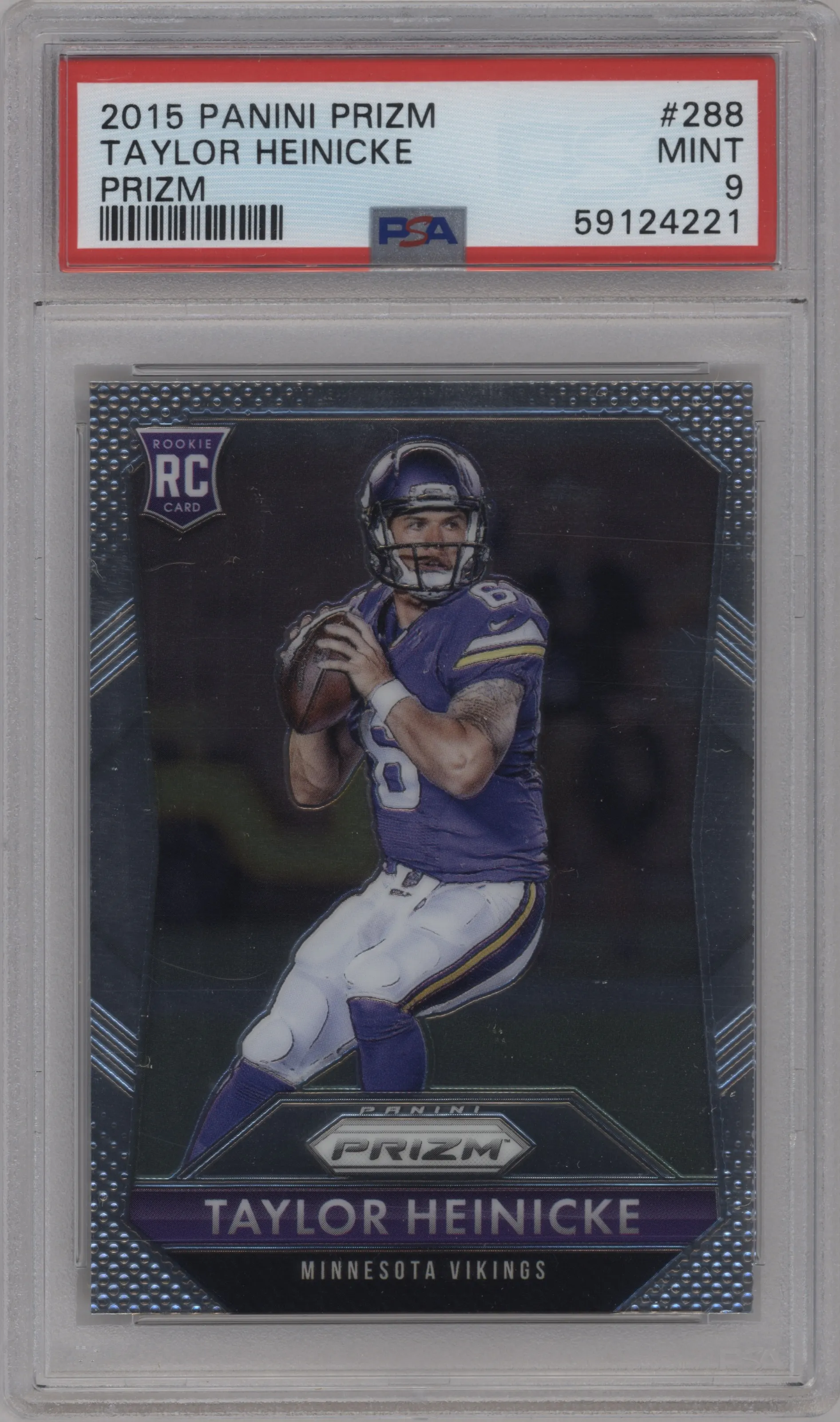 2015 Panini Prizm Taylor Heinicke #288 PSA 9