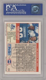 Barry Sanders from the 1989 Pro Set set graded by PSA and given an overall grade of 9.