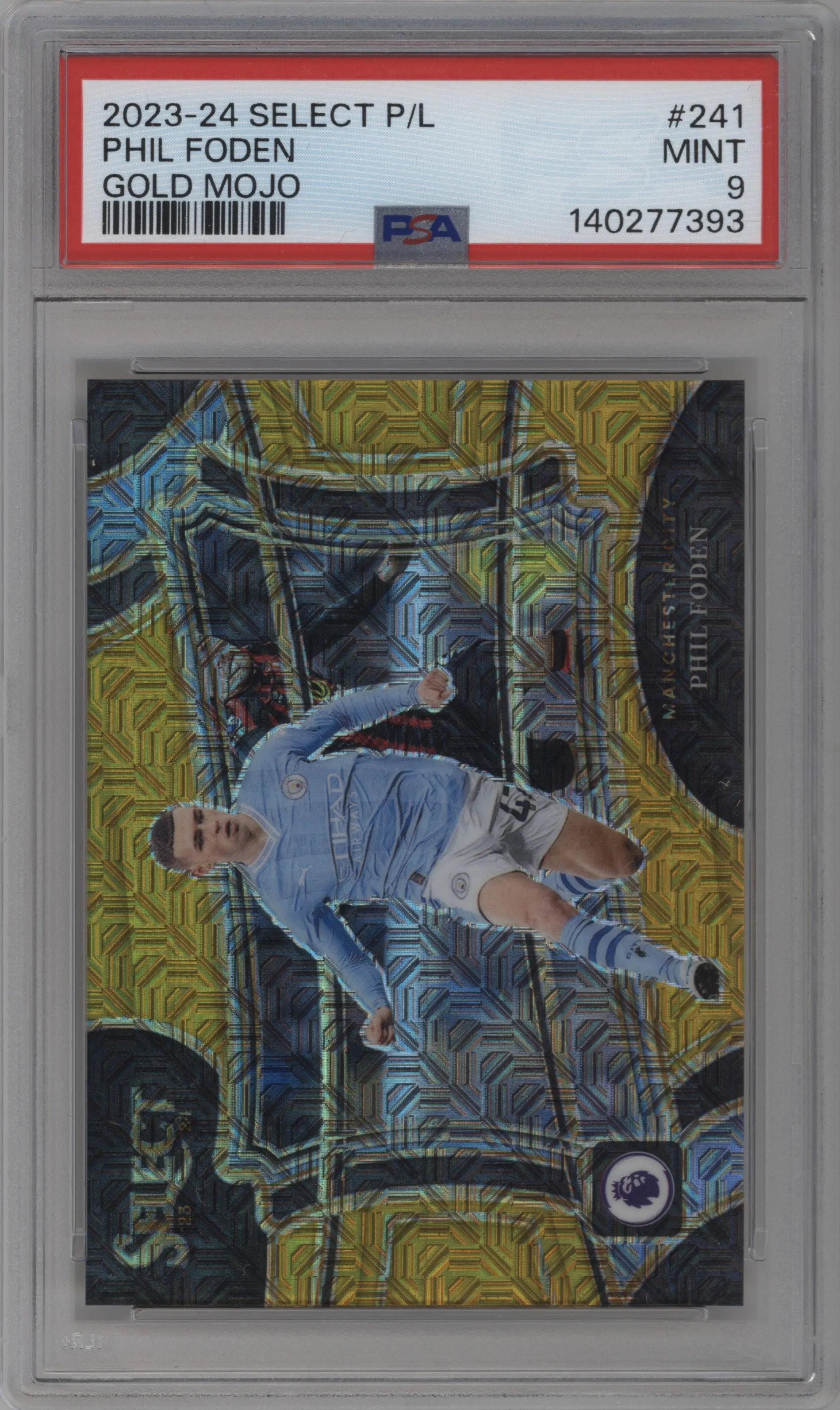 2023 Panini Select Premier League Field Lvl. Phil Foden Gold Mojo #241 PSA 9