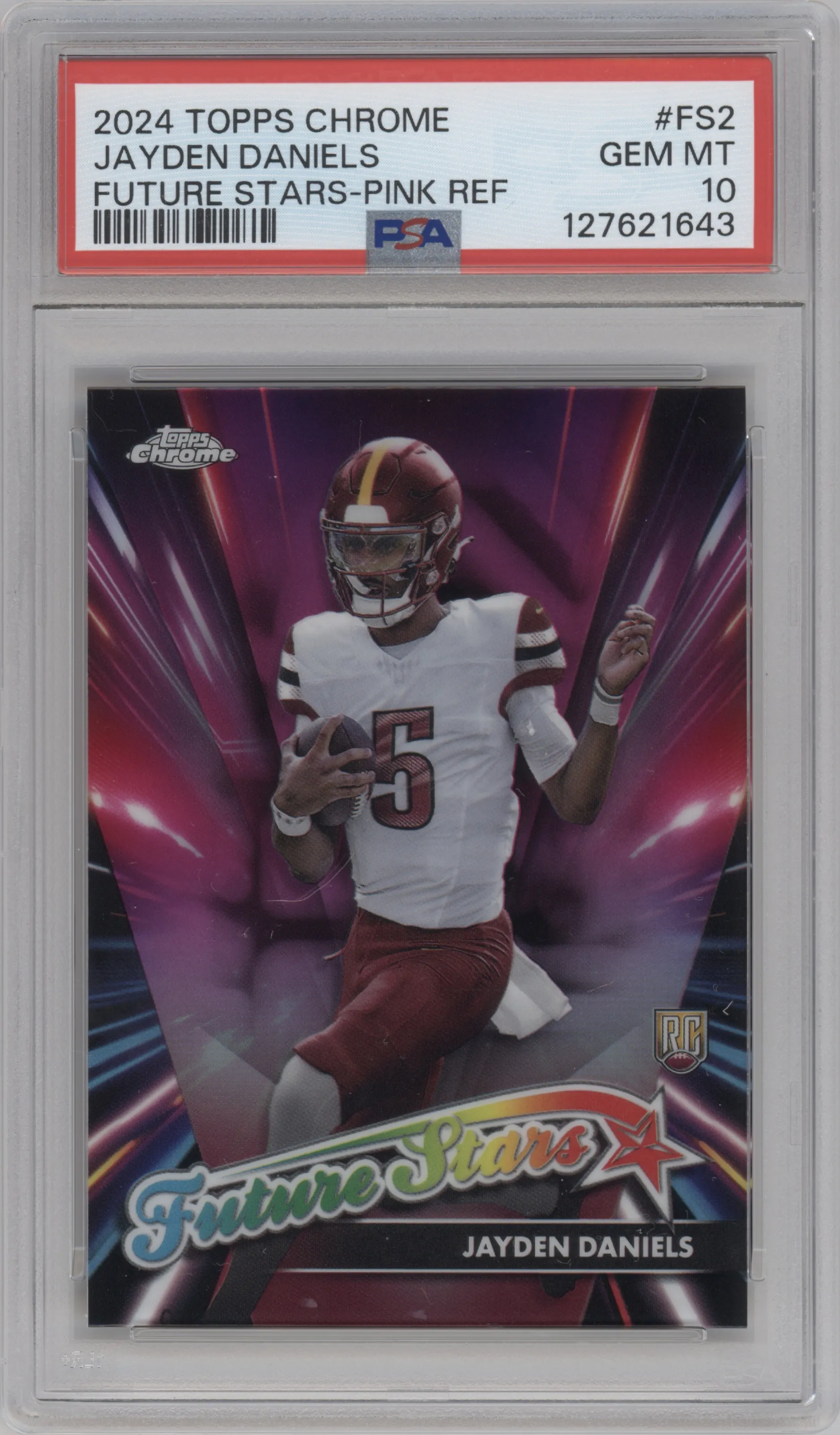 2024 Topps Chrome Future Stars Jayden Daniels Pink Refractor PSA 10