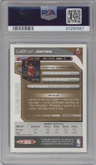 LeBron James from the 2004-05 Topps Total set graded by PSA and given an overall grade of 10.