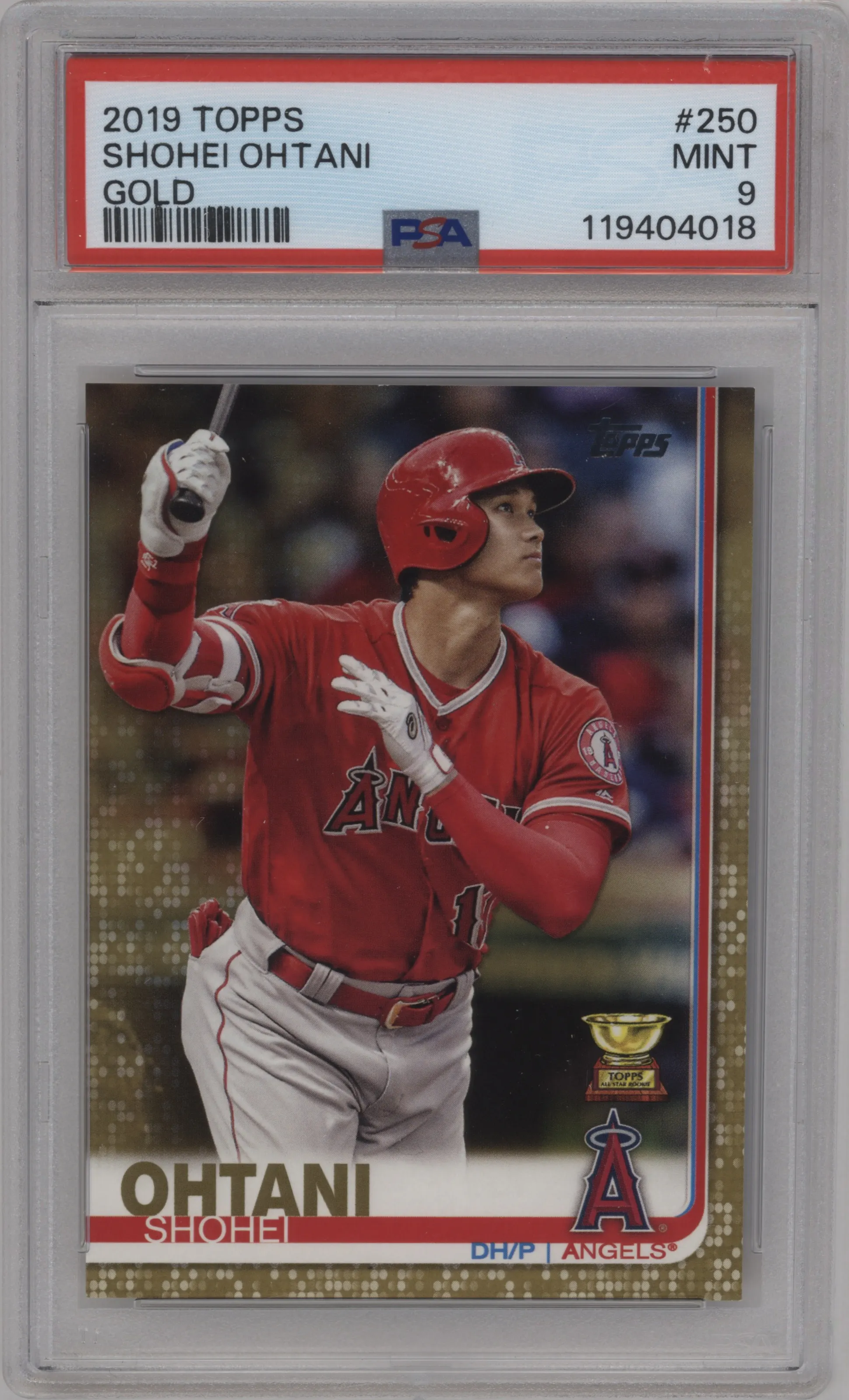 2019 Topps Series 1 Shohei Ohtani Gold #250 PSA 9