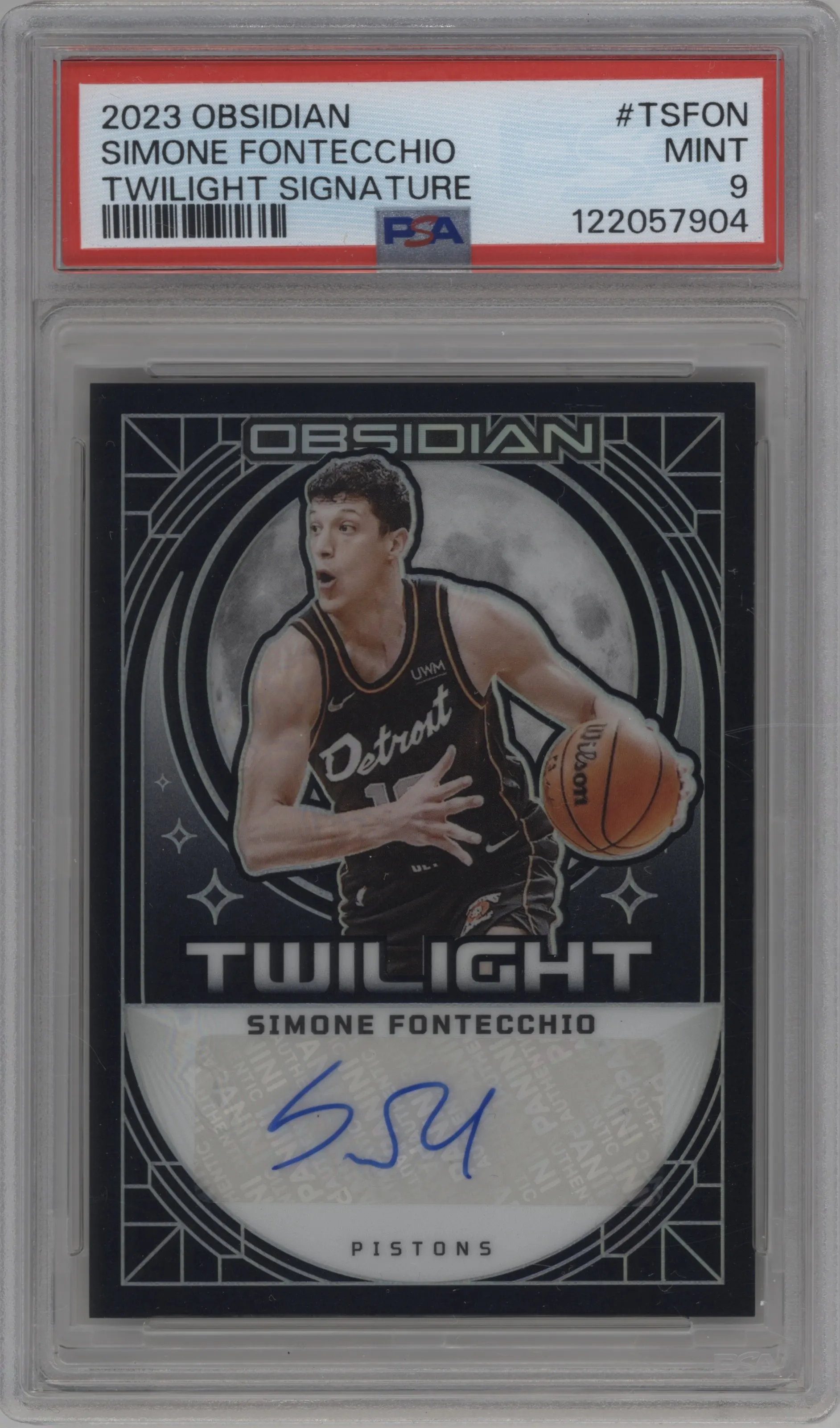 2023 Panini Obsidian Twilight Sig. Simone Fontecchio PSA 9