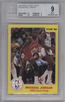 Michael Jordan from the 1986 Star Court Kings set graded by Beckett and given an overall grade of 9.