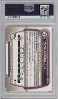 Wyatt Langford from the 2023 Bowman Draft set graded by PSA and given an overall grade of 10.