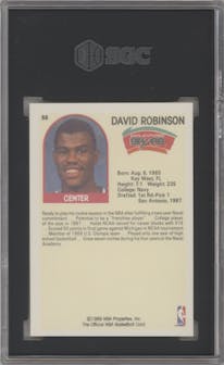 David Robinson from the 1989-90 Hoops Superstars set graded by SGC and given an overall grade of 9.