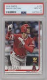 Shohei Ohtani from the 2019 Topps Series 1 set graded by PSA and given an overall grade of 10.