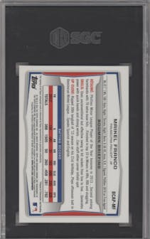 Maikel Franco from the 2014 Bowman set graded by SGC and given an overall grade of 9.5.
