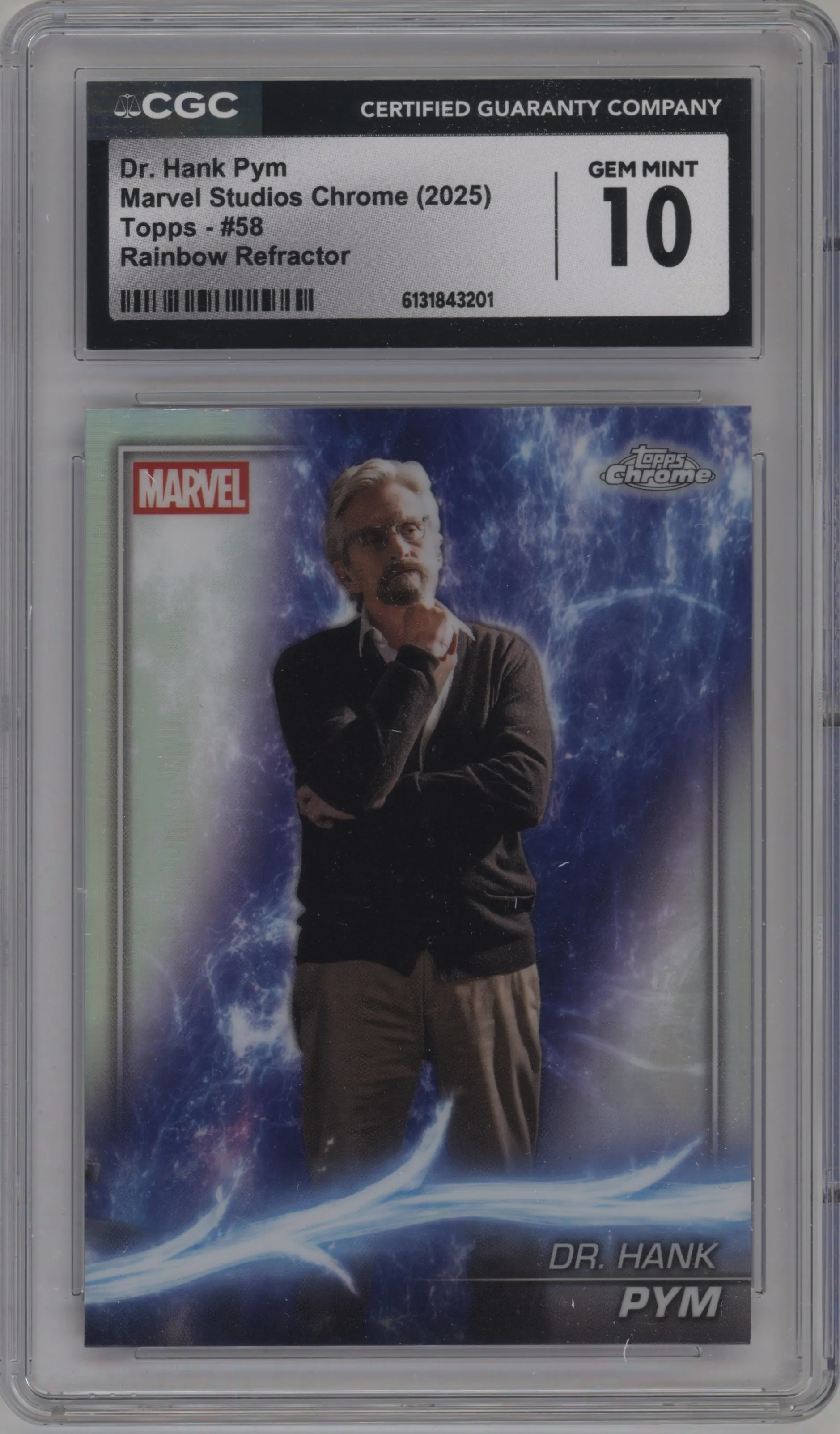 2025 Topps Chrome Marvel Studios Dr. Hank Pym Rainbow Refractor CGC 10