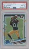 Jayden Reed from the 2023 Donruss Optic set featuring a Holo parallel graded by PSA and given an overall grade of 10.