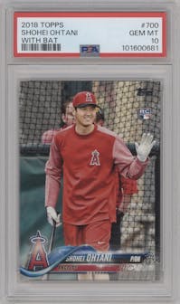 Shohei Ohtani from the 2018 Topps Series 2 set graded by PSA and given an overall grade of 10.