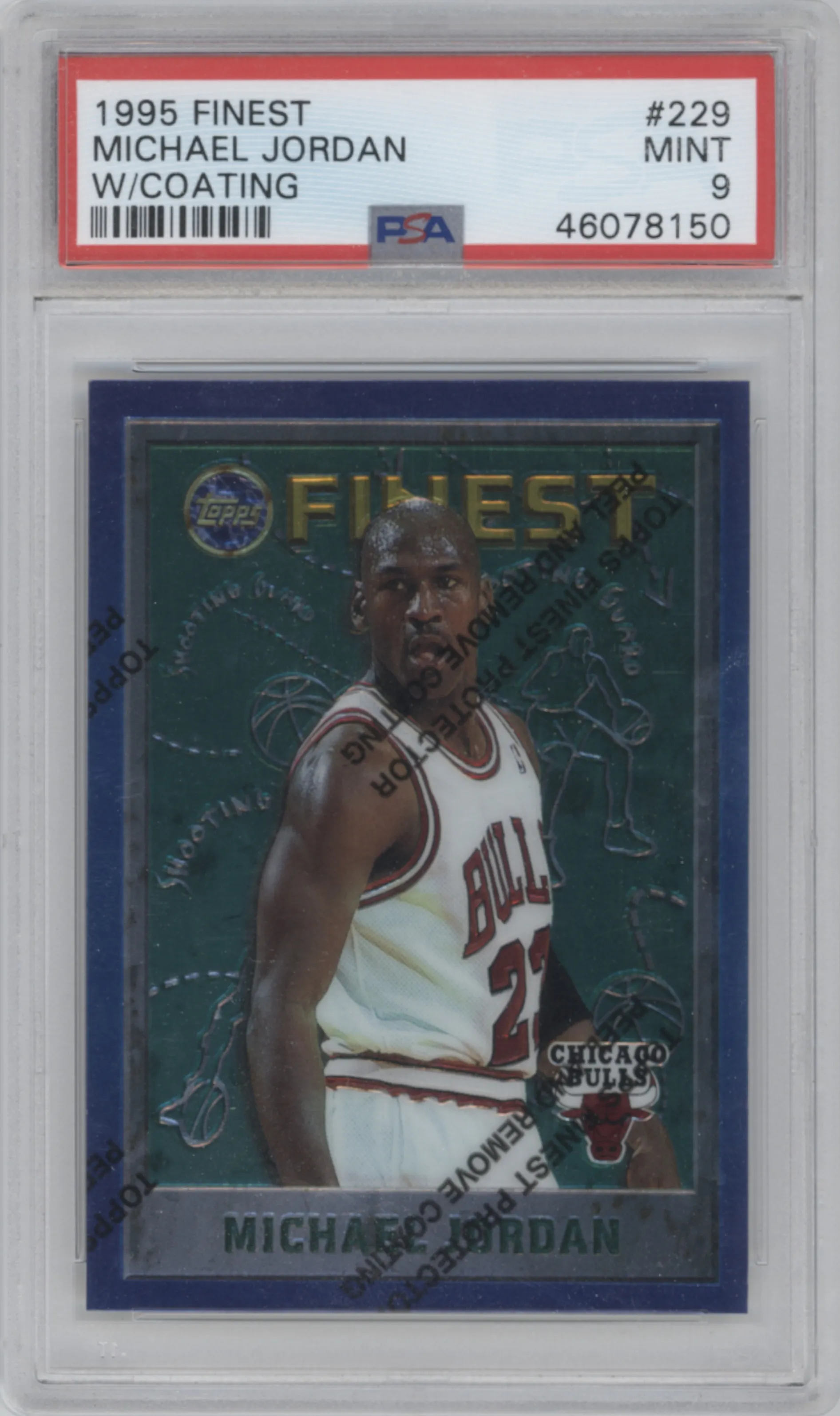 1995 Topps Finest Michael Jordan W/ Coating #229 Graded CGC 8 