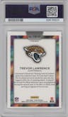 Trevor Lawrence from the 2023 Panini Prizm set graded by PSA and given an overall grade of 10.
