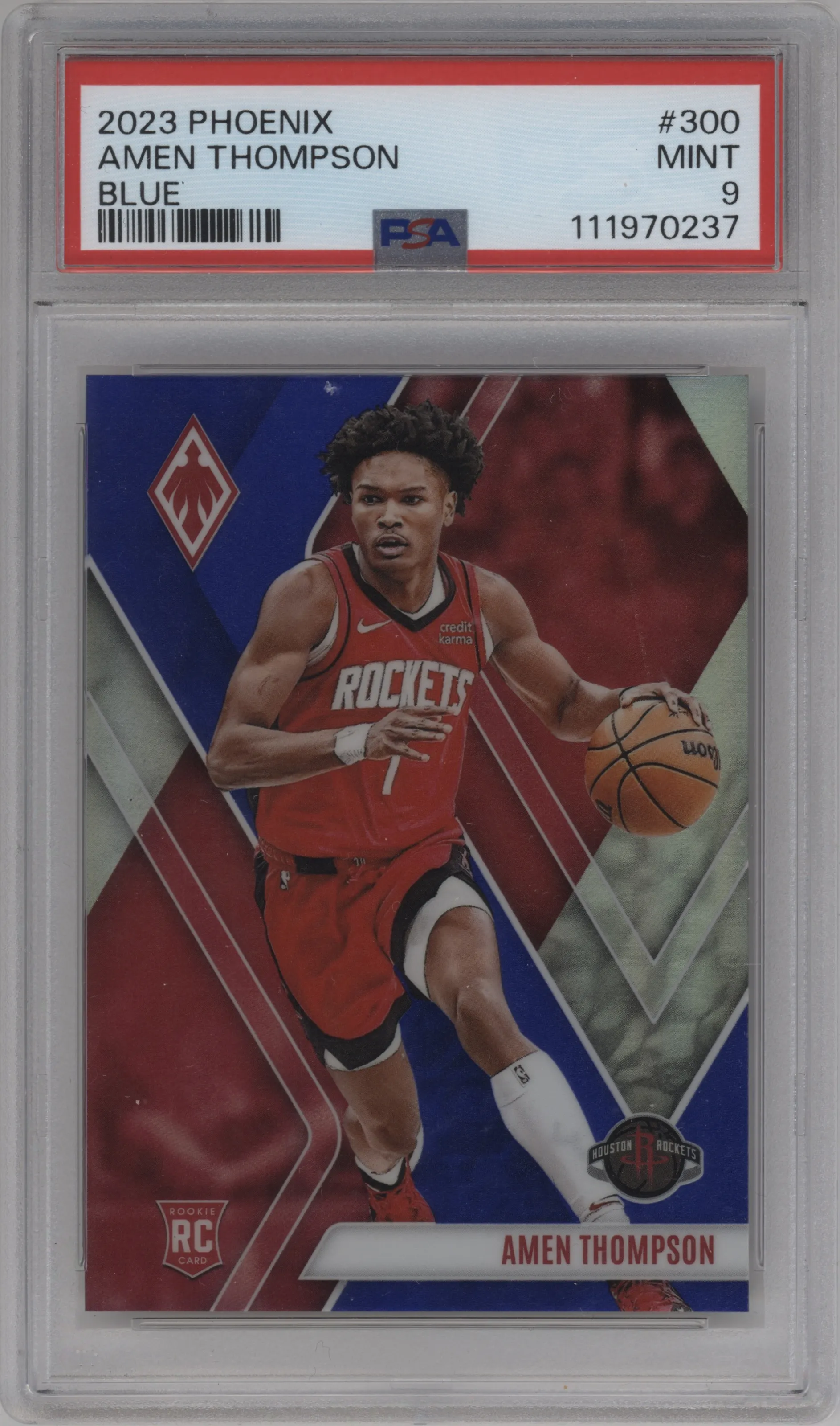 2023 Panini Phoenix Amen Thompson Blue #300 PSA 9