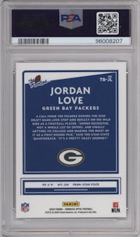 Jordan Love from the 2020 Panini Donruss Optic set graded by PSA and given an overall grade of 10.