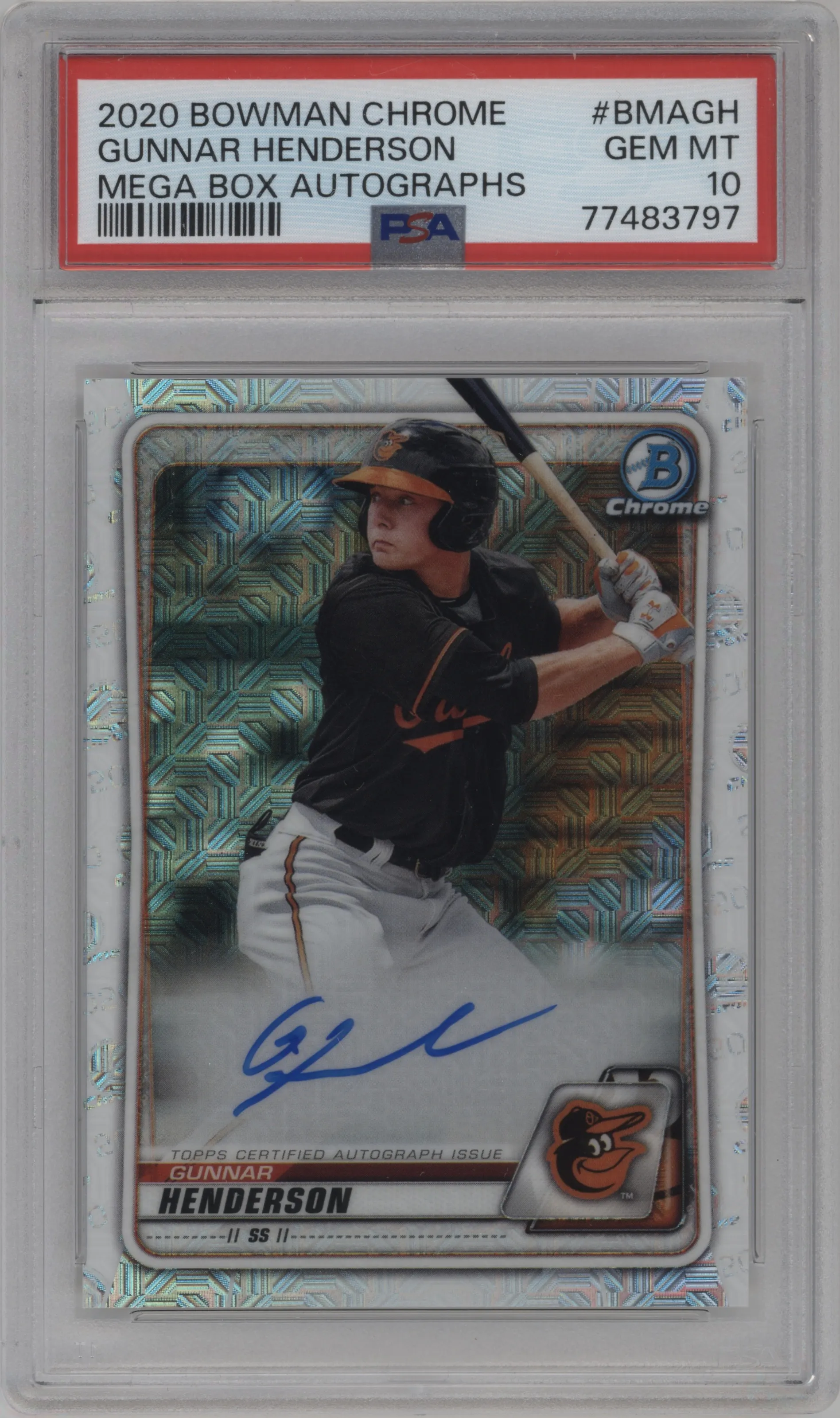 2020 Bowman Mega Box Chrome Auto Gunnar Henderson #BMA-GH PSA 10