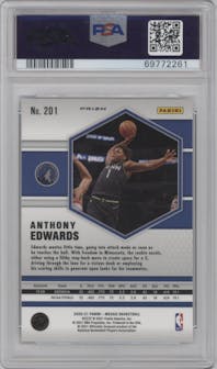 Anthony Edwards from the 2020-21 Panini Mosaic set featuring a Reactive Yellow parallel graded by PSA and given an overall grade of 10.