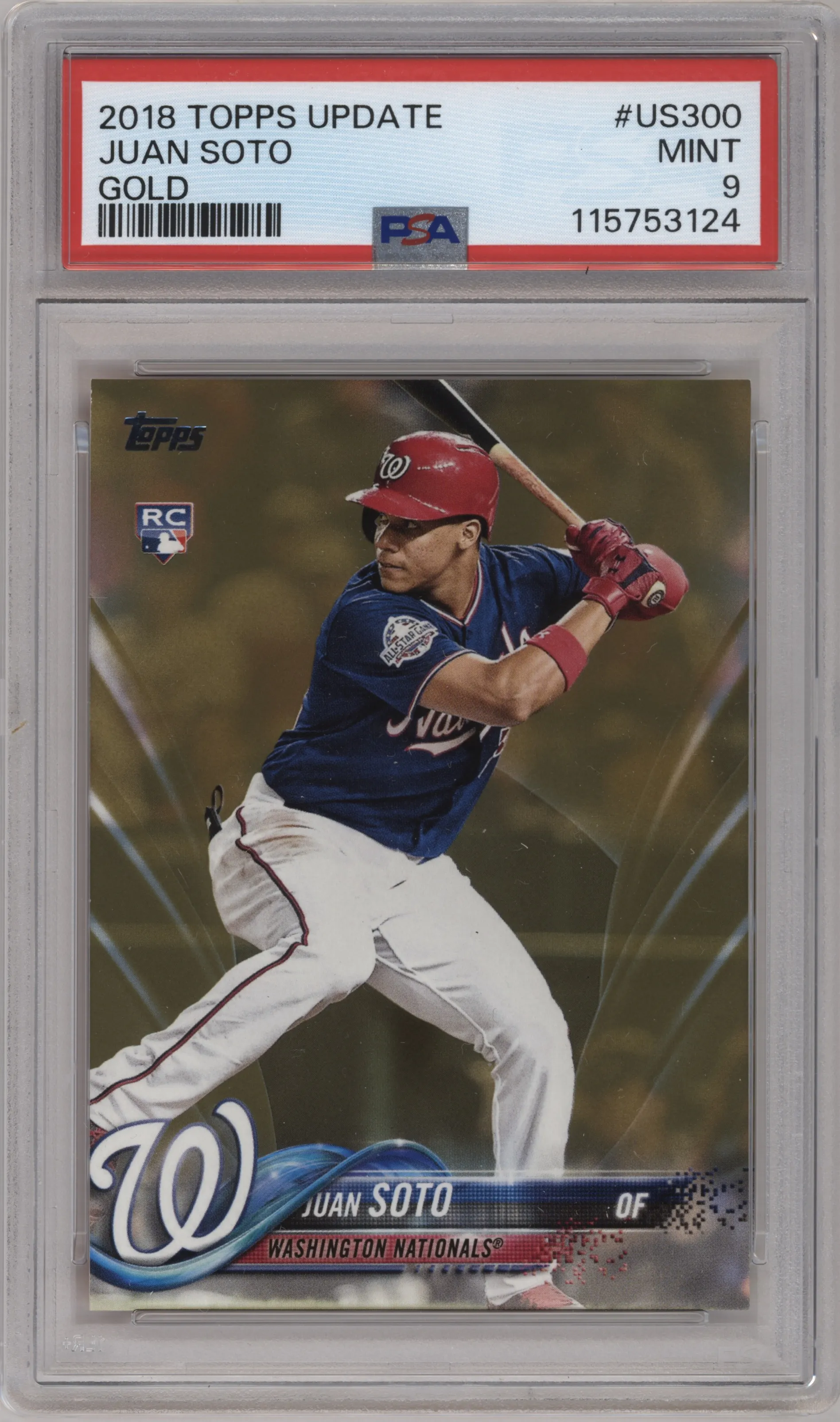 2018 Topps Update Juan Soto Gold #US300 PSA 9
