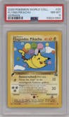 Flying Pikachu from the Pikachu World Collection 2000 set graded by PSA and given an overall grade of 8.
