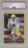 Joe Burrow from the 2020 Leaf Draft set featuring a Gold parallel graded by PSA and given an overall grade of 10.
