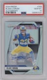 Blake Corum from the 2024 Panini Prizm set graded by PSA and given an overall grade of 10.