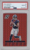 C.J. Stroud from the 2023 Panini Zenith set featuring a Red parallel graded by PSA and given an overall grade of 10.