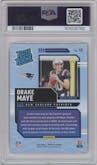 Drake Maye from the 2024 Donruss set graded by PSA and given an overall grade of 10.