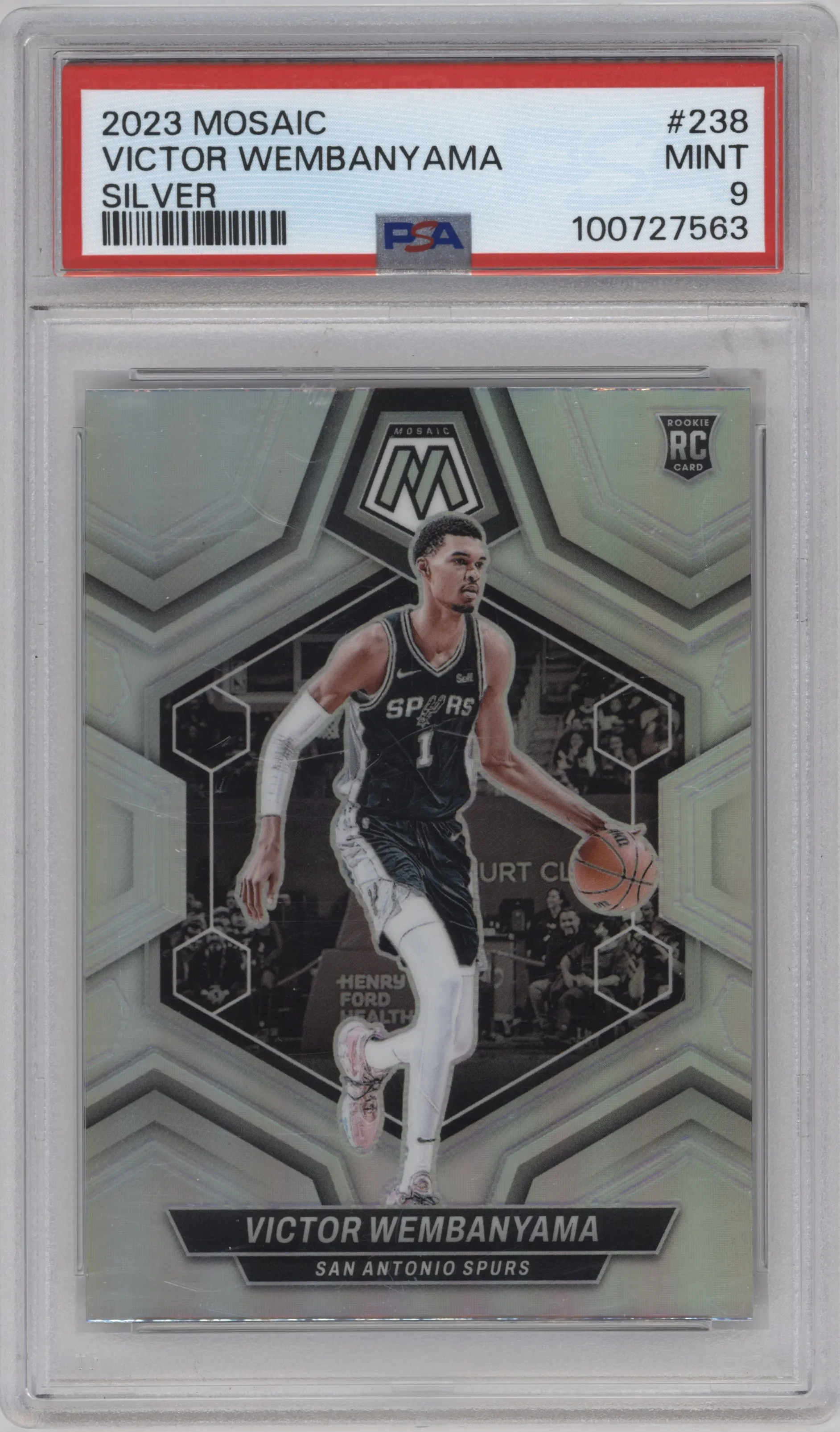 2023 Panini Mosaic Victor Wembanyama Silver #238 PSA 9