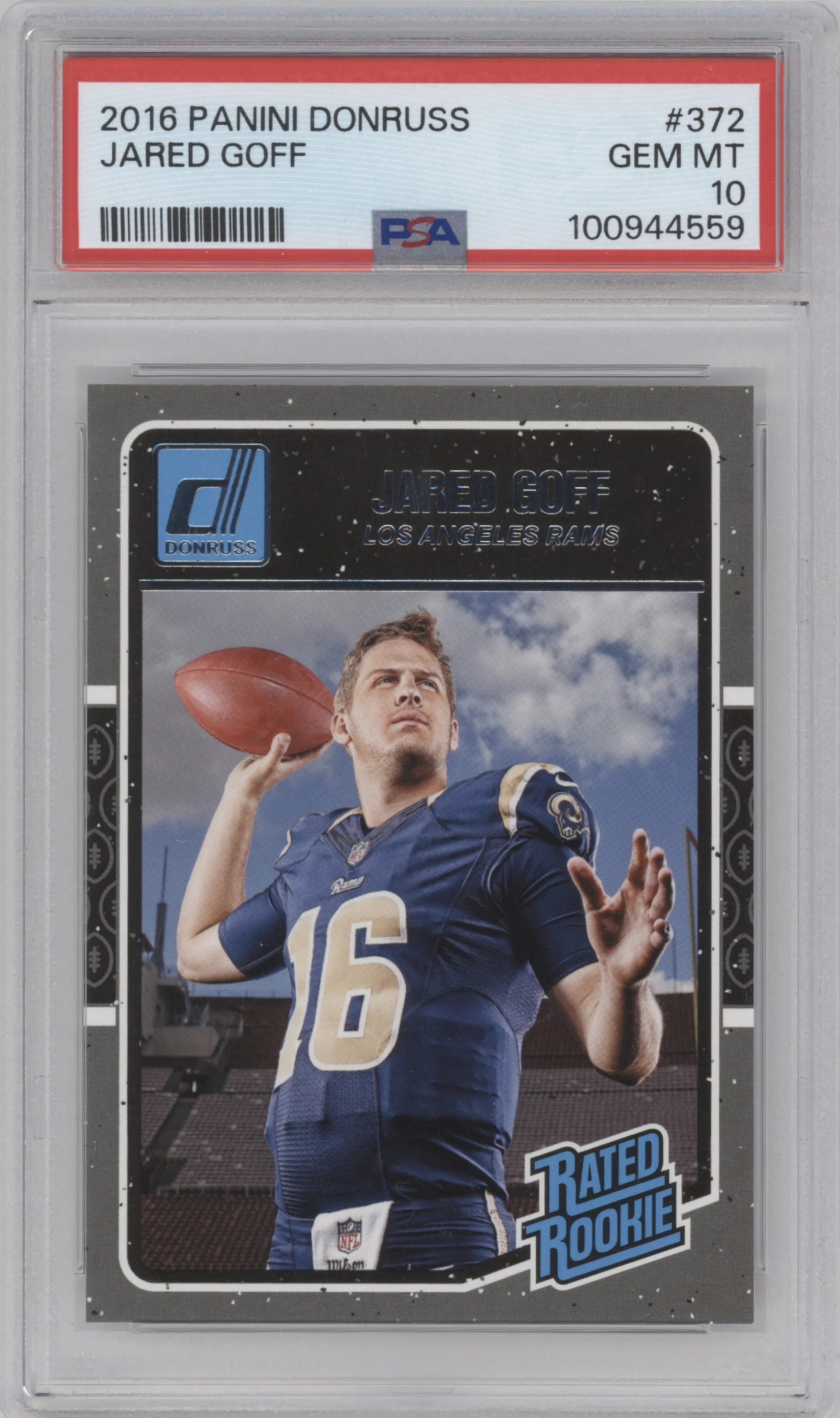 2016 Panini Donruss Rated Rookie Jared Goff PSA 10
