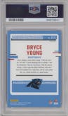 Bryce Young from the 2023 Donruss Optic set featuring a Hyper Blue parallel graded by PSA and given an overall grade of 10.
