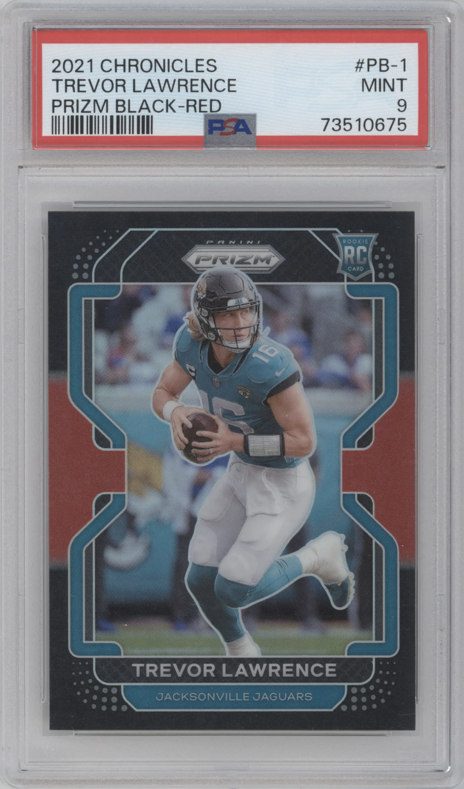2021 Panini Chronicles Prizm Black Trevor Lawrence Red #PB-1 PSA 9