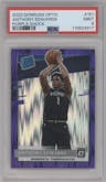 Anthony Edwards from the 2020-21 Panini Donruss Optic set featuring a Purple Shock parallel graded by PSA and given an overall grade of 9.