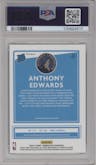 Anthony Edwards from the 2020-21 Panini Donruss Optic set featuring a Purple Shock parallel graded by PSA and given an overall grade of 9.
