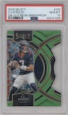 C.J. Stroud from the 2023 Panini Select set featuring a Die Cut Neon Green Prizm parallel graded by PSA and given an overall grade of 10.