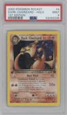 Dark Charizard from the 2000 Pokemon set graded by PSA and given an overall grade of 9.