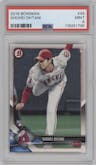 Shohei Ohtani from the 2018 Bowman set graded by PSA and given an overall grade of 9.