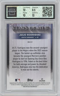 Julio Rodriguez from the 2022 Topps Update  set graded by Arena Club and given an overall grade of 10.