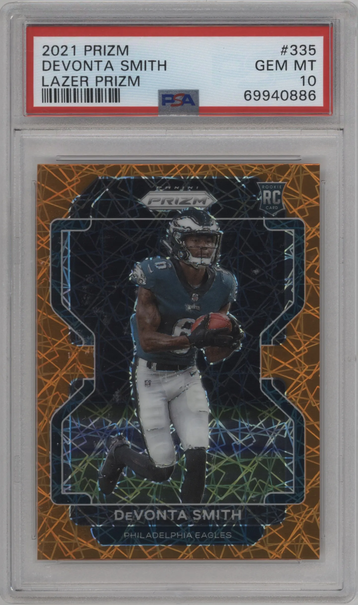 2021 Panini Prizm DeVonta Smith Lazer PSA 10