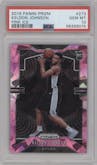 Keldon Johnson from the 2019-20 Panini Prizm set featuring a Pink Ice parallel graded by PSA and given an overall grade of 10.