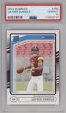 Jayden Daniels from the 2024 Donruss set graded by PSA and given an overall grade of 10.