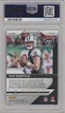 Sam Darnold from the 2018 Panini Prizm set featuring a Lazer parallel graded by PSA and given an overall grade of 10.