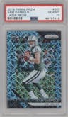 Sam Darnold from the 2018 Panini Prizm set featuring a Lazer parallel graded by PSA and given an overall grade of 10.