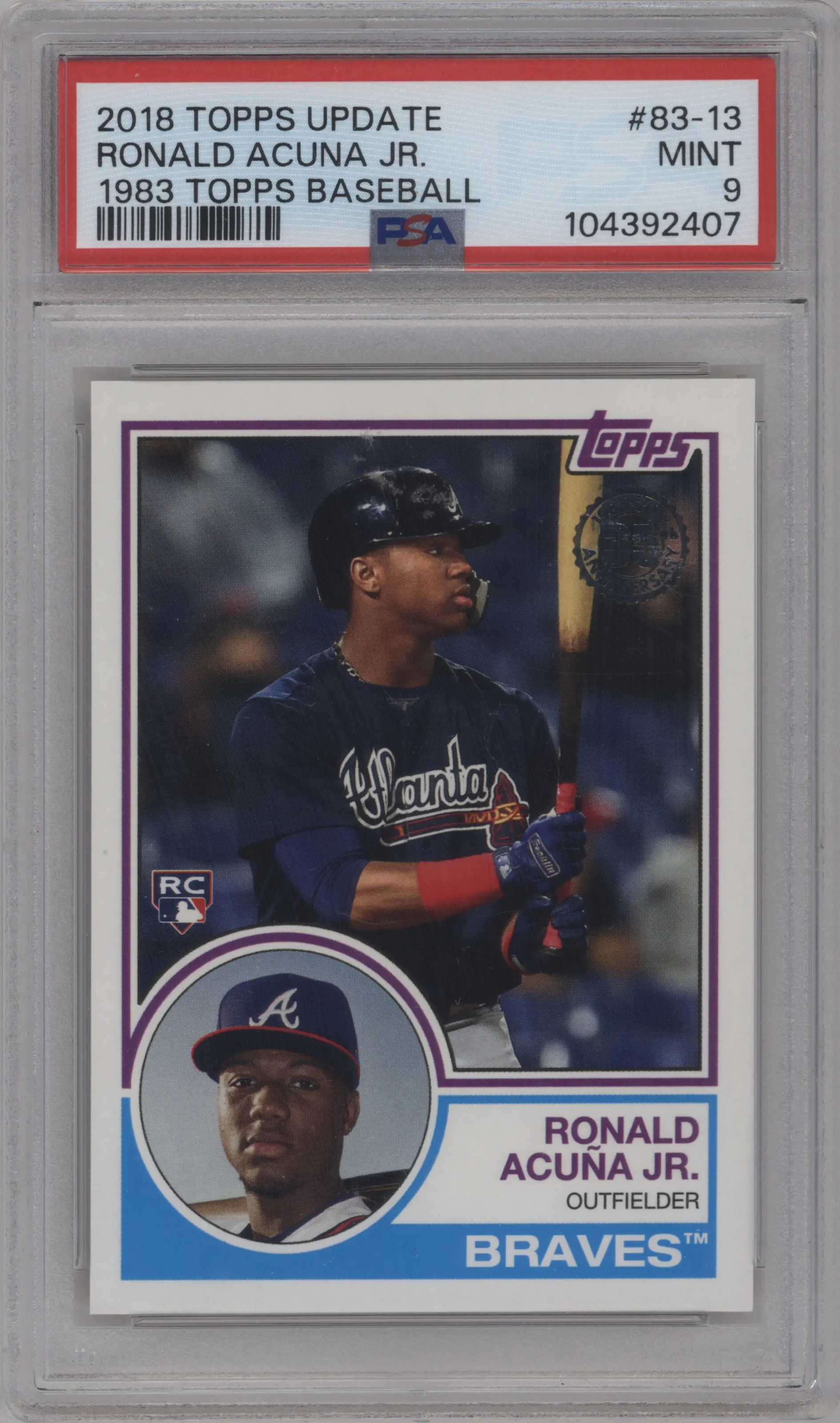 2018 Topps Update 1983 Topps Ronald Acuna Jr. PSA 9